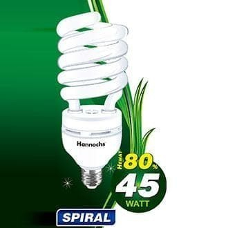 Lampu Spiral Hannochs 45w 45 watt E27 Putih Bohlam Tornado