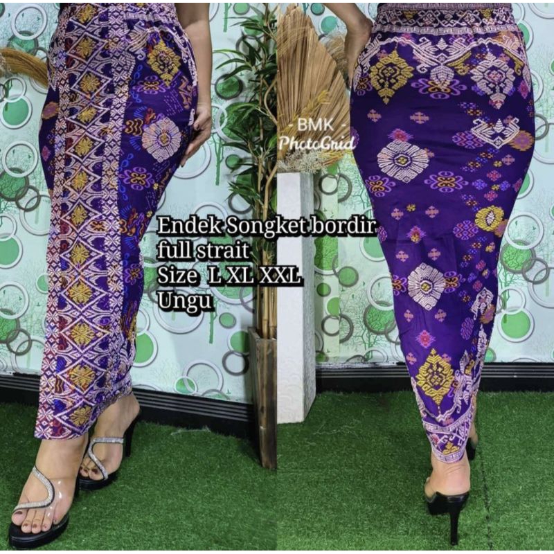 Kamen endek setraid bordir tumpal premium L~5XL normal sampai jumbo