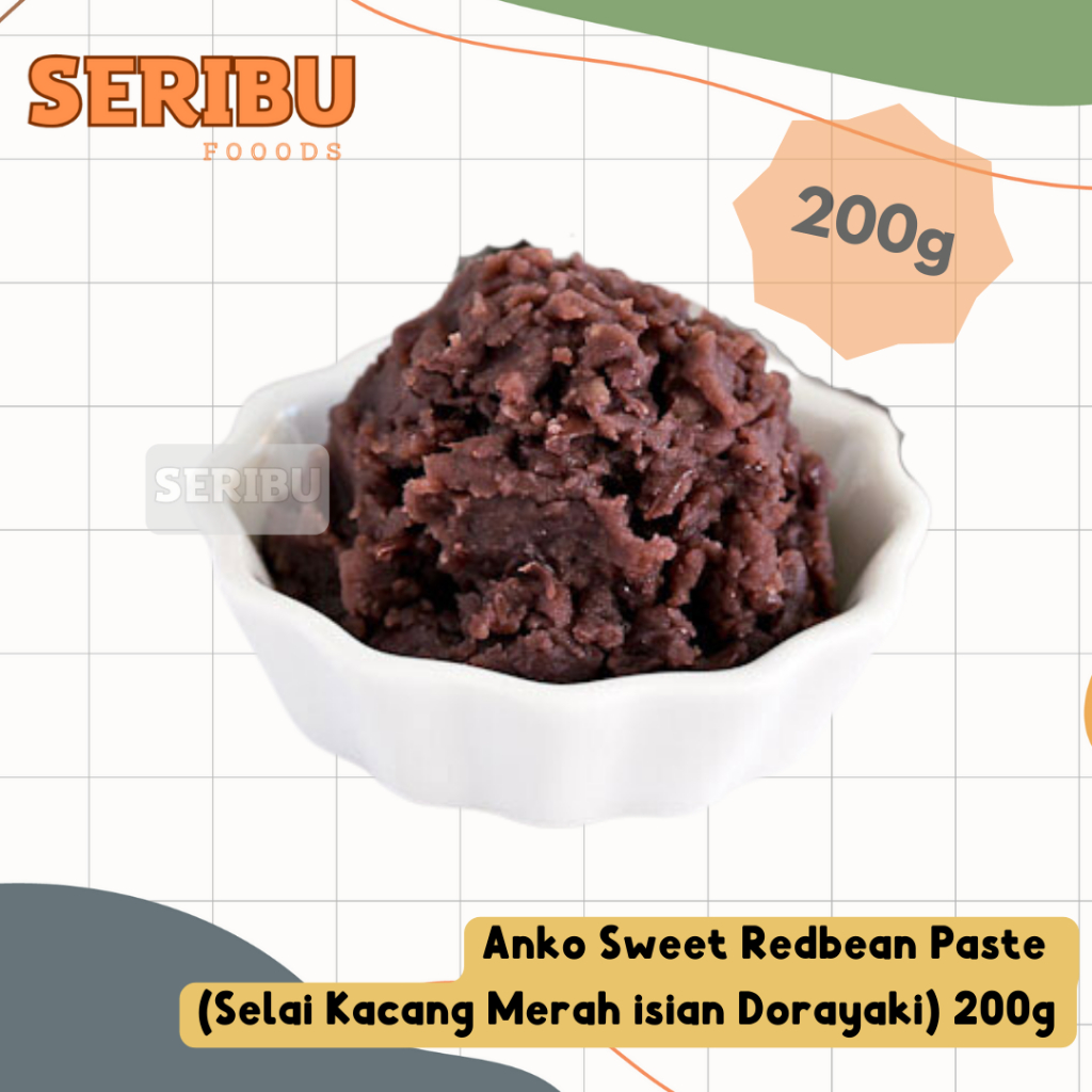 

Anko Sweet Red Bean Paste | Pasta Selai Kacang Merah isian Roti Dorayaki Mooncake | Toping Korean Patbingsu Es Kacang Merah 200g