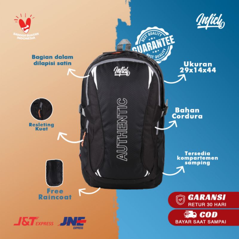 Tas Ransel Backpack Pria Free Raincoat Original Distro Bandung BX325