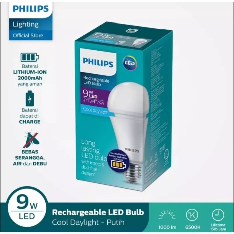 Lampu Philips LED Emergency 9W Putih 9 W Watt 9Watt