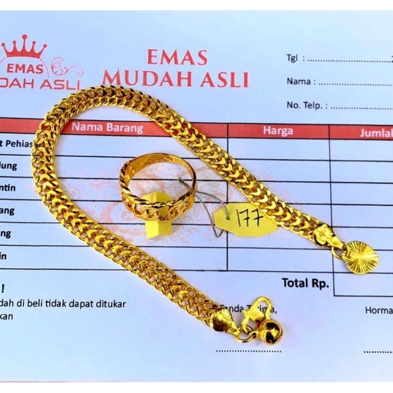 Gelang tikar free cincin lapisan emas dapat surat dari toko