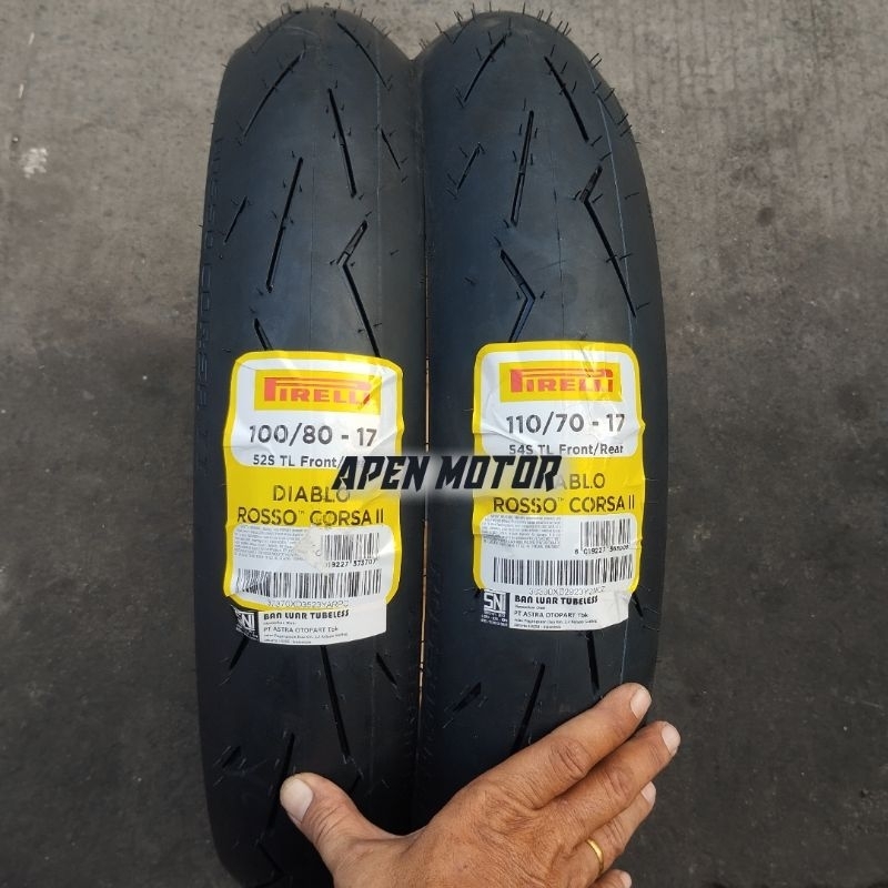 1 Set Ban Racing Ring 17 Ukuran 100/80 & 110/70 Pirelli Diablo Rosso Corsa II Soft Compound