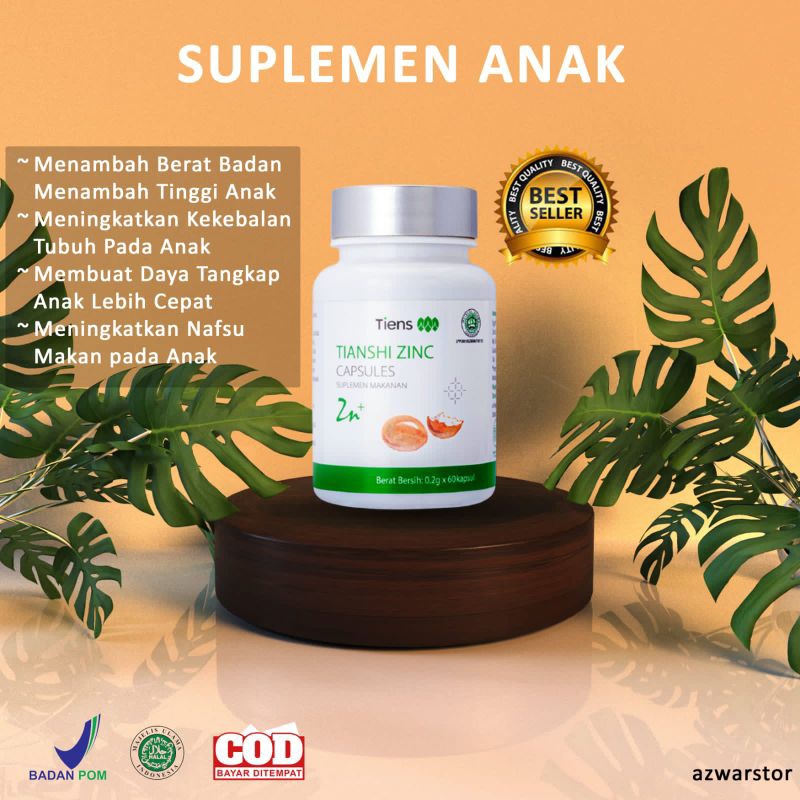 Zinc Tiens Penggemuk Badan Anak Dewasa  Suplemen Penambah Nafsu Makan Anak  Kapsul Penggemuk Badan B