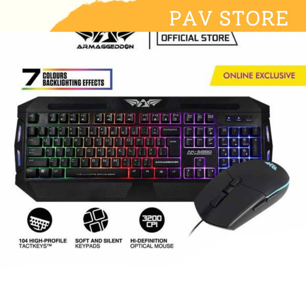 Keyboard Mouse Gaming Combo Armaggeddon AK6880 Kalashnikov  Keyboard Gameming