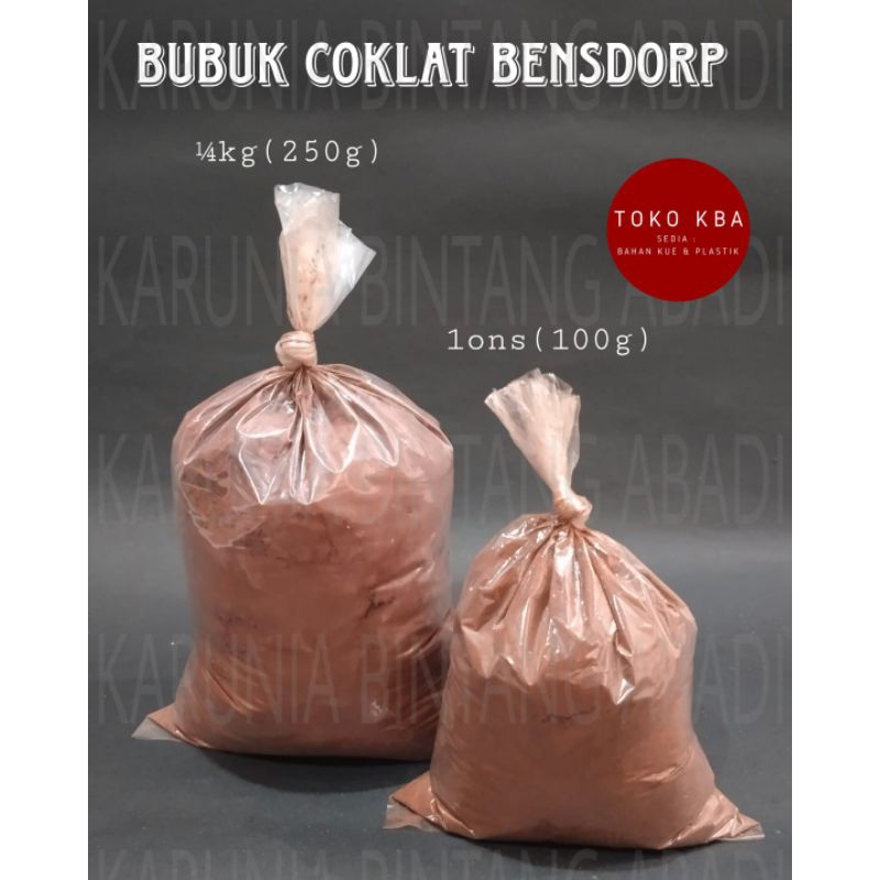 

Bubuk Coklat Bensdorp Pure Dutched Cocoa Powder 100% Cacao Repack ( 100 gr | 250 gr )