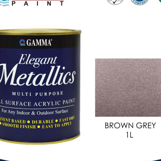 Elegant Metallics - BROWN GREY - Cat Duco Metalik NC Besi & Kayu