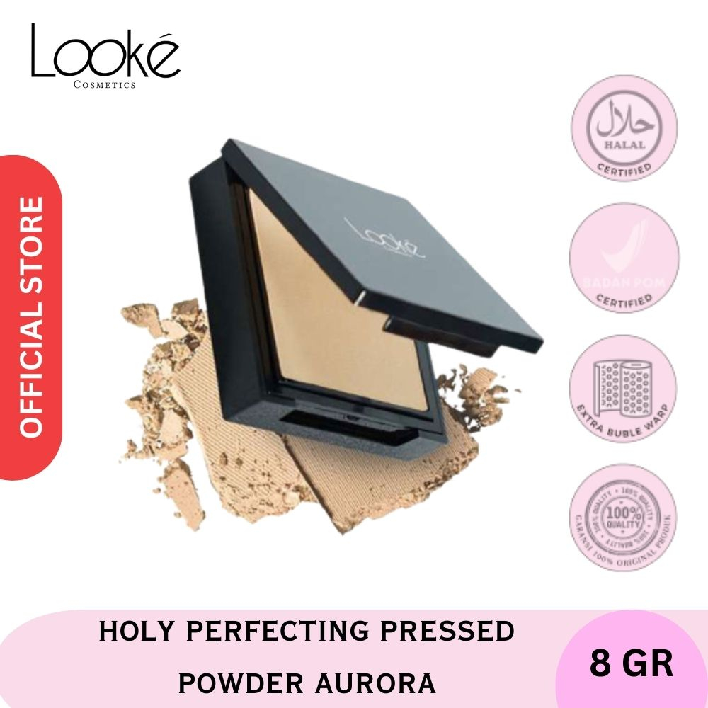 Looke Holy Perfecting Pressed Powder AURORA Bedak Wajah - Bedak Glowing - Bedak Pemutih Wajah Terbai