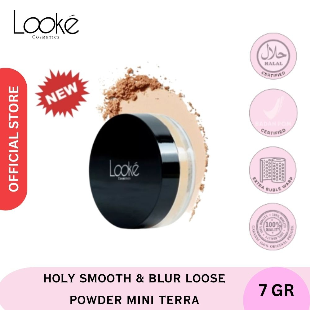 Looke Smooth & Blur Loose Powder MINI TERRA Bedak Muka - Bedak Penghilang Flek Hitam Terlaris