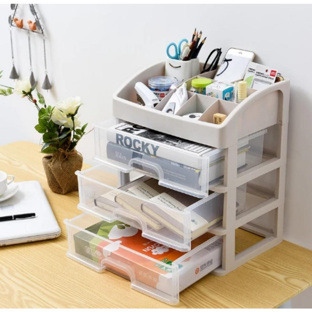 Rak Kosmetik Multifungsi 3 Laci Susun/Tempat Kosmetik/Kotak Kosmetik