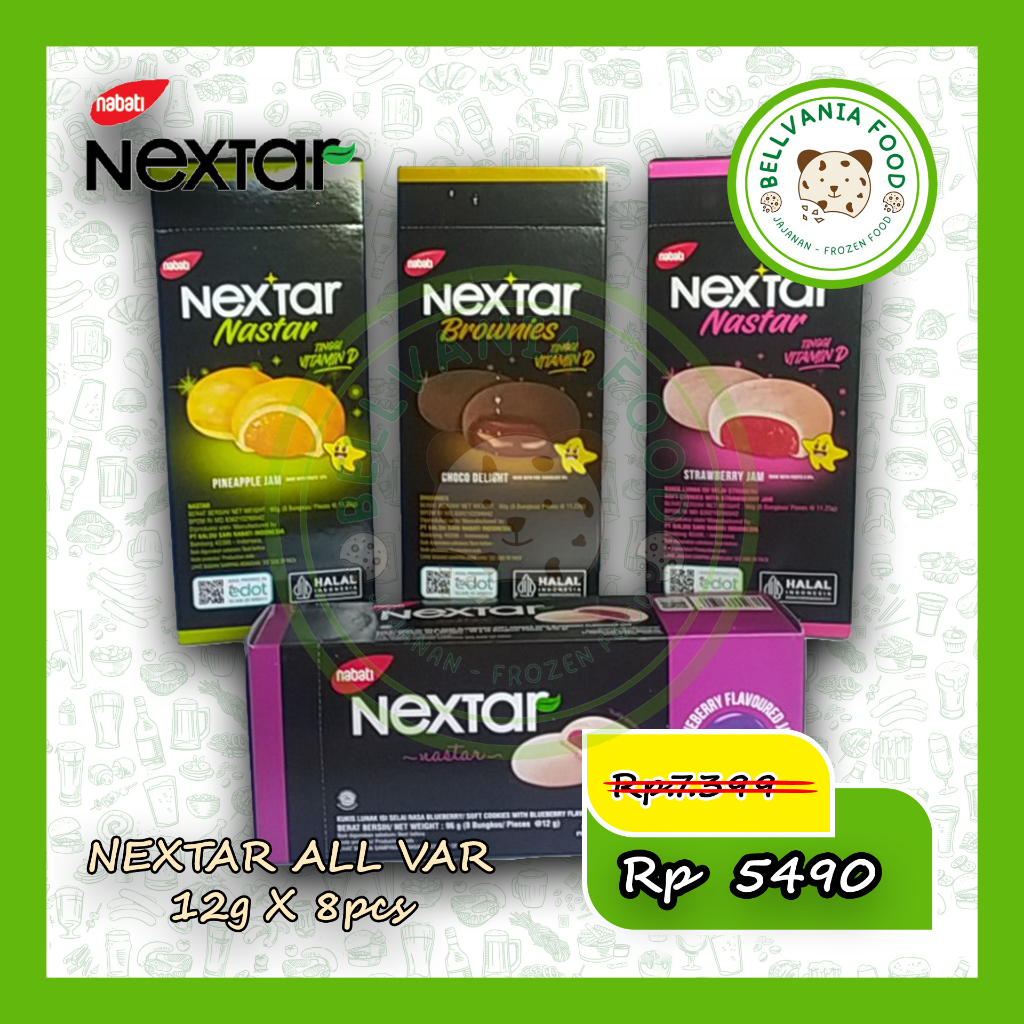 

NEXTAR KUKIS ISI COKLAT STROBERI NANAS MURAH LEZAT EKONOMIS BOX - NABATI (Harga 1 Kotak @8 Bungkus)