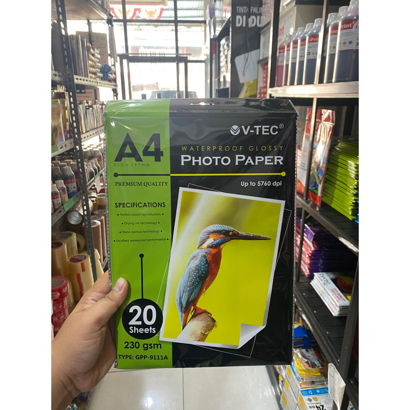 

Kertas Photo Glossy A4 V-tec 230gsm