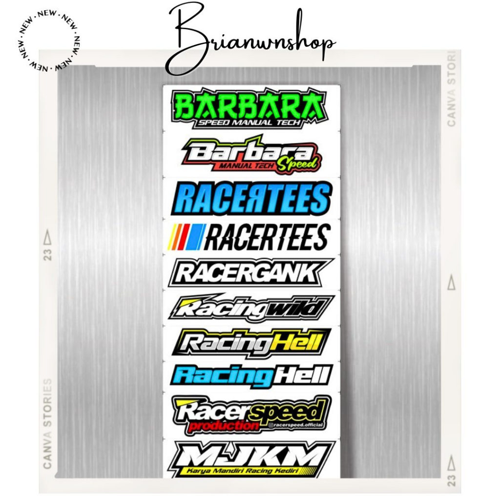 8.8 F⚡ASH SALE  12.12 STICKER RACING HELL BARBARA / STIKER MOTOR RC5 BARBARA / STIKER HELM HEREX / S