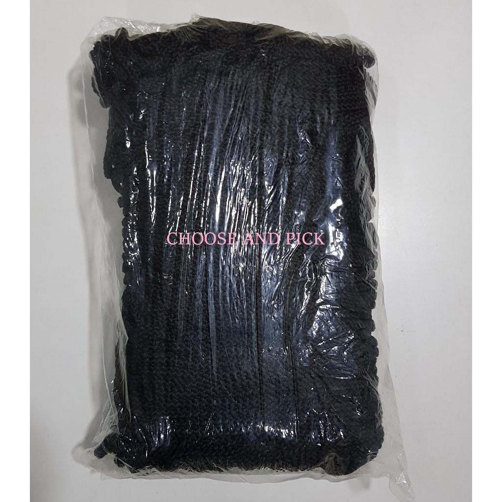 Tali Kur Kiloan (Isi 1kg) 4mm Hitam Putih / Rope Cord Tali Kur Polyester / Tali Kepang Tali Kur Isi 