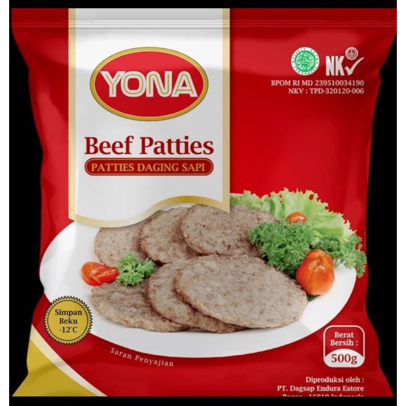 

Yona Beef Patties 500gr / Isian Burger Frozen / Burger Sapi