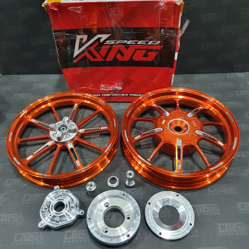 Velg Velek King Speed Aluminium CNC Yamaha Nmax Old Orange