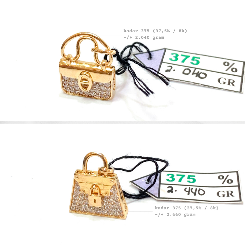 Toko Emas Amiin Liontin Emas Asli UBS Kadar 375 (37,5% / 8K) 2 Gram - Tas Permata