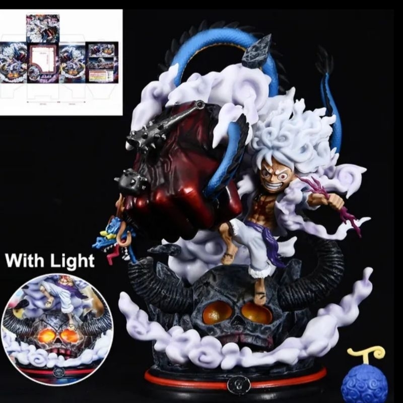 One Piece Luffy Gear 5 With LED Wcf Ghost Island Devil Fruit Statue Figure