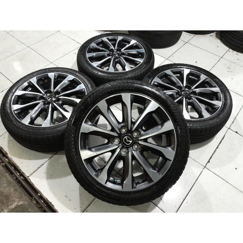 Velg Mobil Bekas Oem Copotan Mazda CX-3 Ring 18 Pcd 5x114 Dan Ban PHI 224 45 R18 Buat inova Mazda Bi