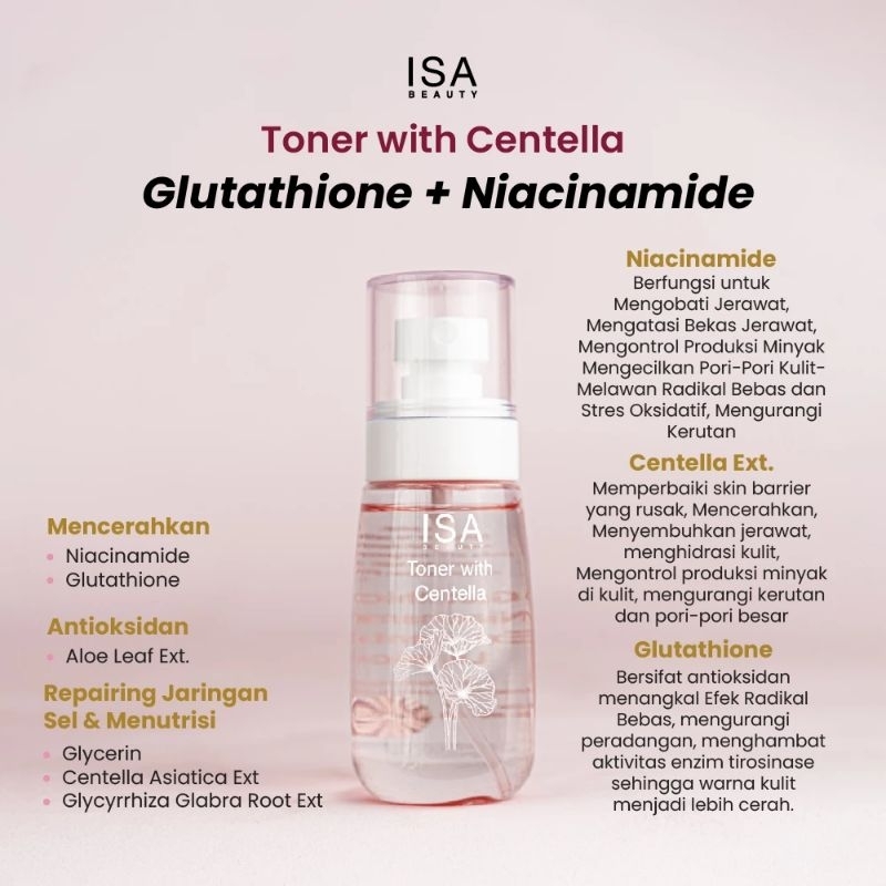 ISA Beauty Brightening Essence Toner with Centella 94ml Toner Pencerah & Pelembap Wajah
