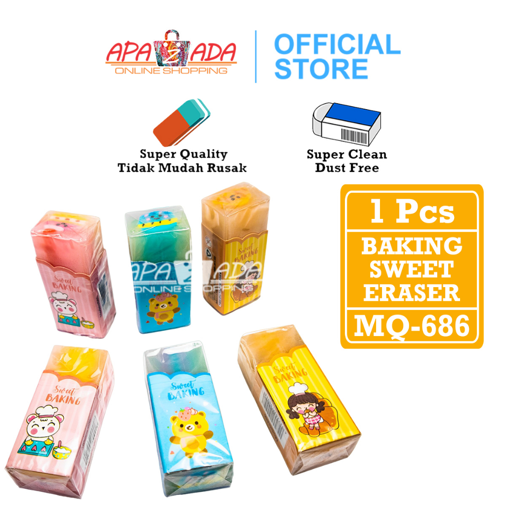 

Apazada Penghapus Pensil Murah Satuan [1 Pcs Penghapus] / Hapusan Sweet Baking / Eraser Pensil MQ-686