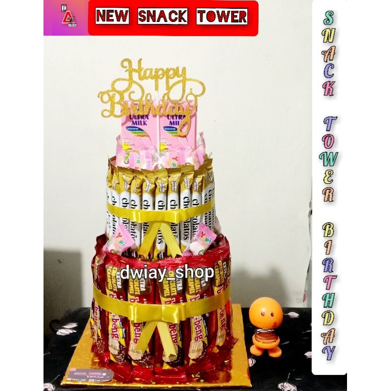 SNACK TOWER BIRTHDAY / HAMPERS ULTAH / HADIAH ULTAH / HADIAH NATAL / KUE ULTAH VIRAL