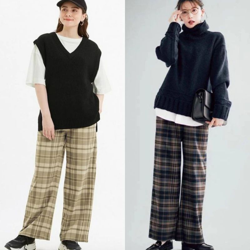 Gu drawstring easy wide pants