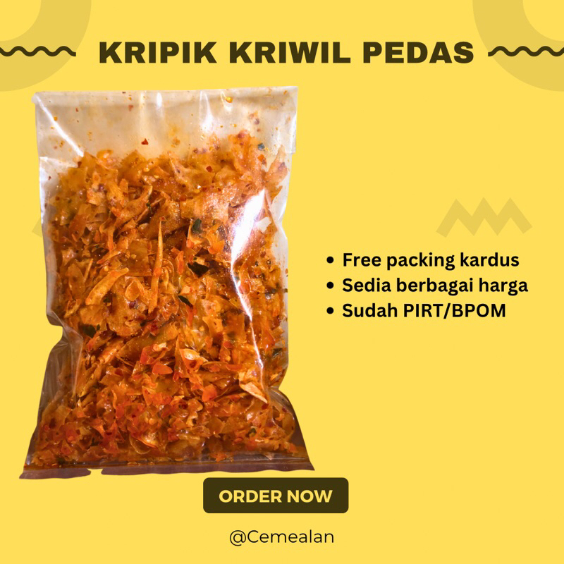 

kripik kriwil pedas asin gurih cemilan pedas 250gr kripik singkong tipis