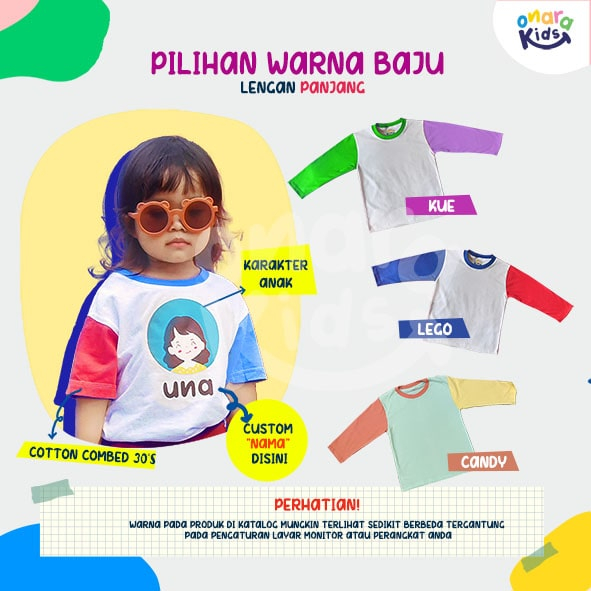 Onarakids - Baju Kaos anak custom lengan panjang laki laki perempuan - Hampers - Hadiah Ultah