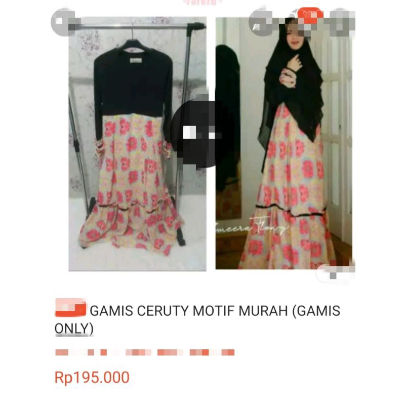 gamis motif bunga flowy ORI by nindah fashion (new)