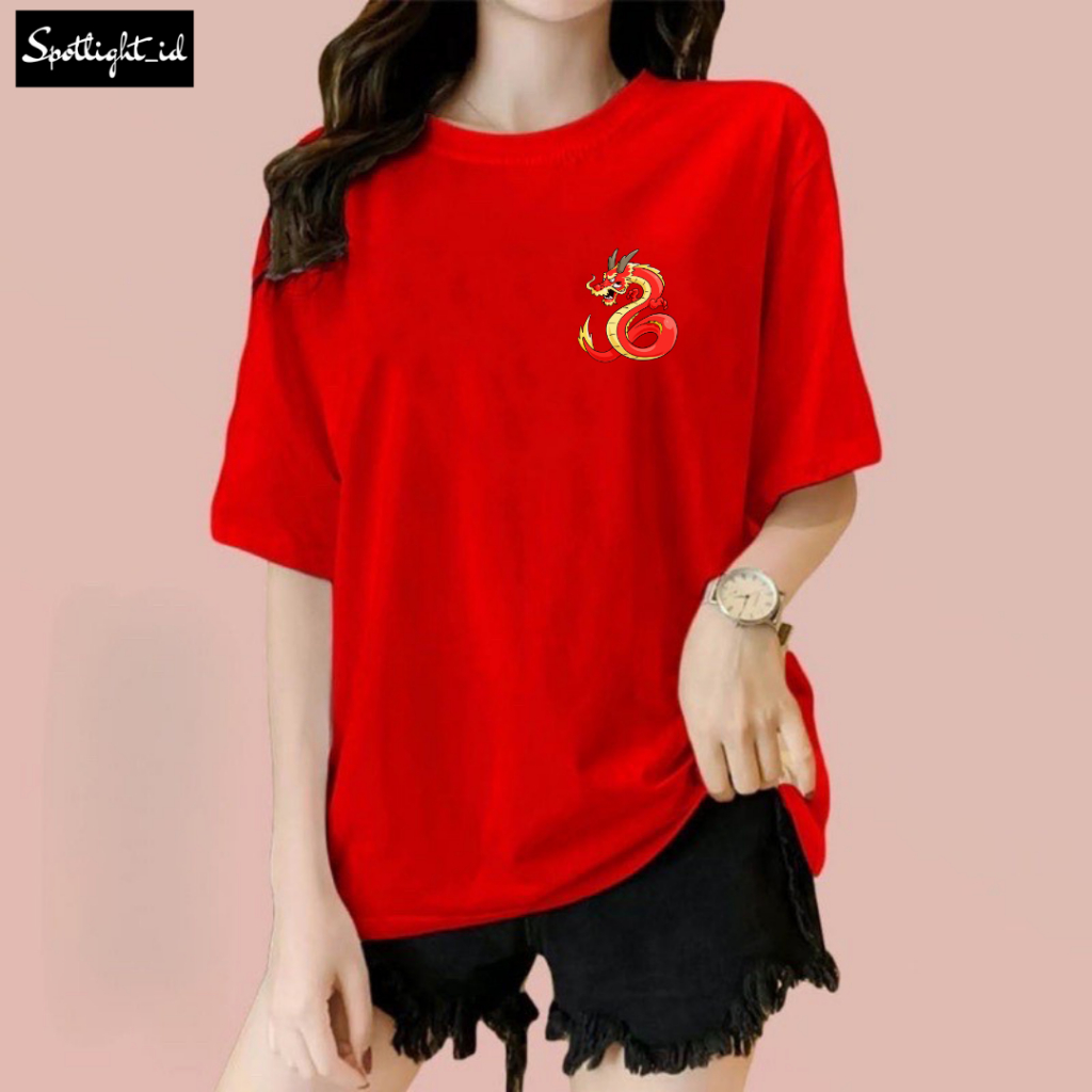 SPOTLIGHT_ID - BAJU KAOS WANITA IMLEK NAGA DRAGON JAPANESE , T SHIRT WANITA IMLEK NAGA COMBED 30S , 