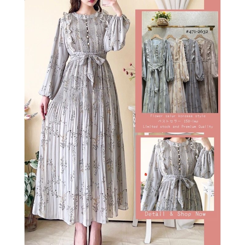 Gamis Etnik Ceruty Plisket Full Furing By Yuna