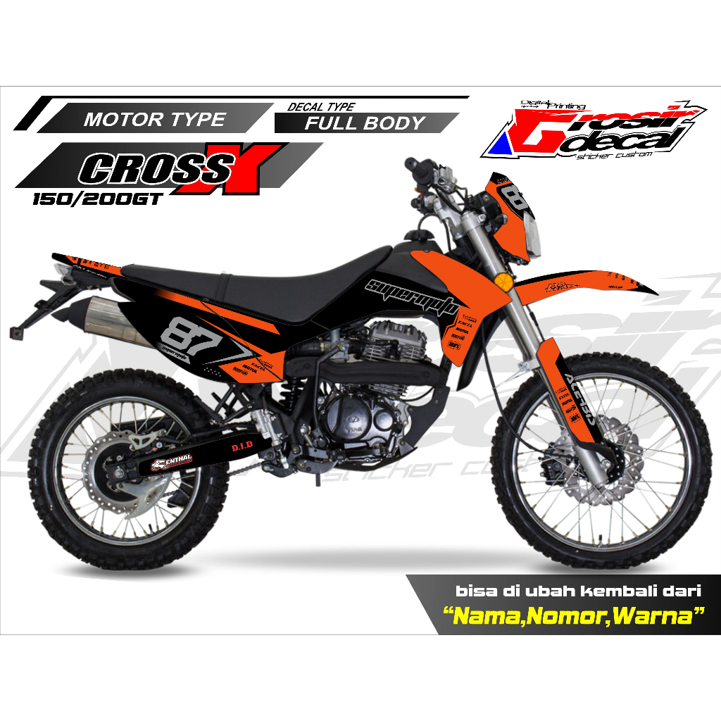 Decal stiker VIAR CROSS X 150 Supermoto Fullbody Sticker VIAR CROSS X 150 / 200GT Supermoto