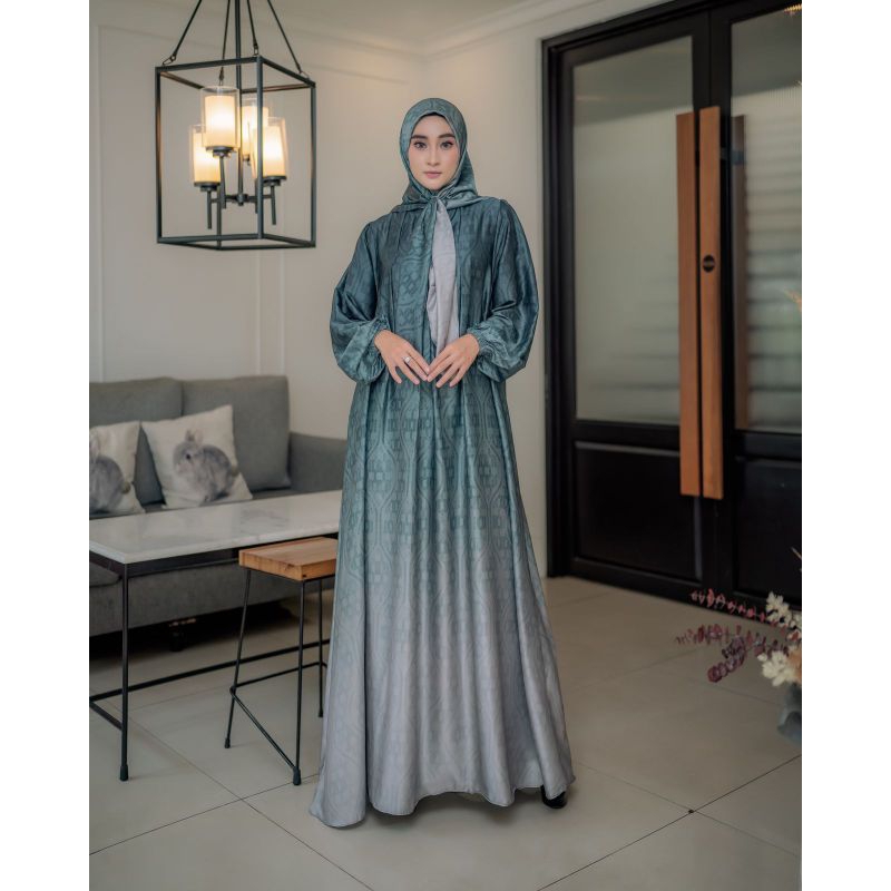 gamis Dinar set gradasi silk original nunulolo