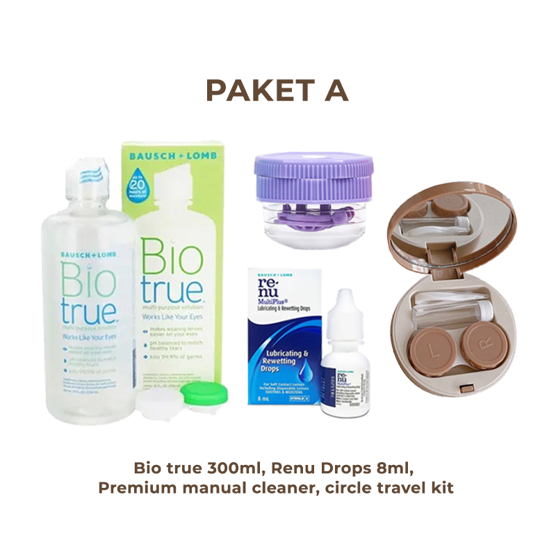 Naturalens Paket Pemula Alat pasang softlens, air pencuci, tetes mata