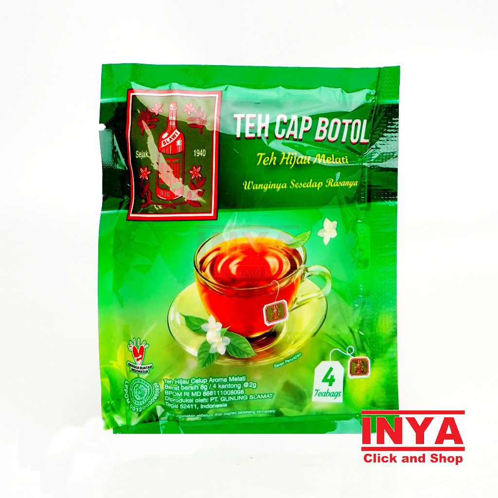 

Teh Cap Botol Teh Hijau Melati 4 TeaBag Sachet - Teh Celup - Tea