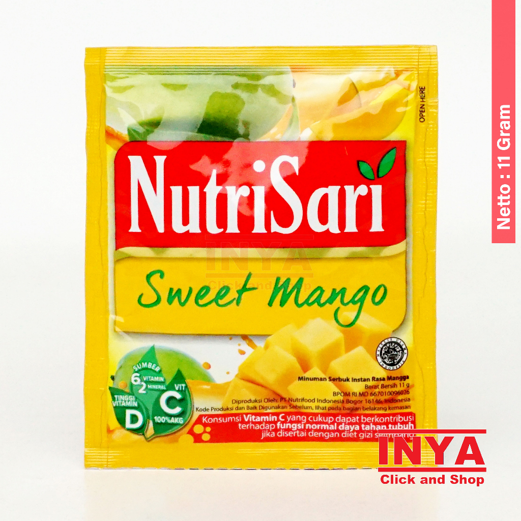 

NutriSari Sweet Mango 11gr Sachet - Minuman Serbuk - Instant Powder Drink