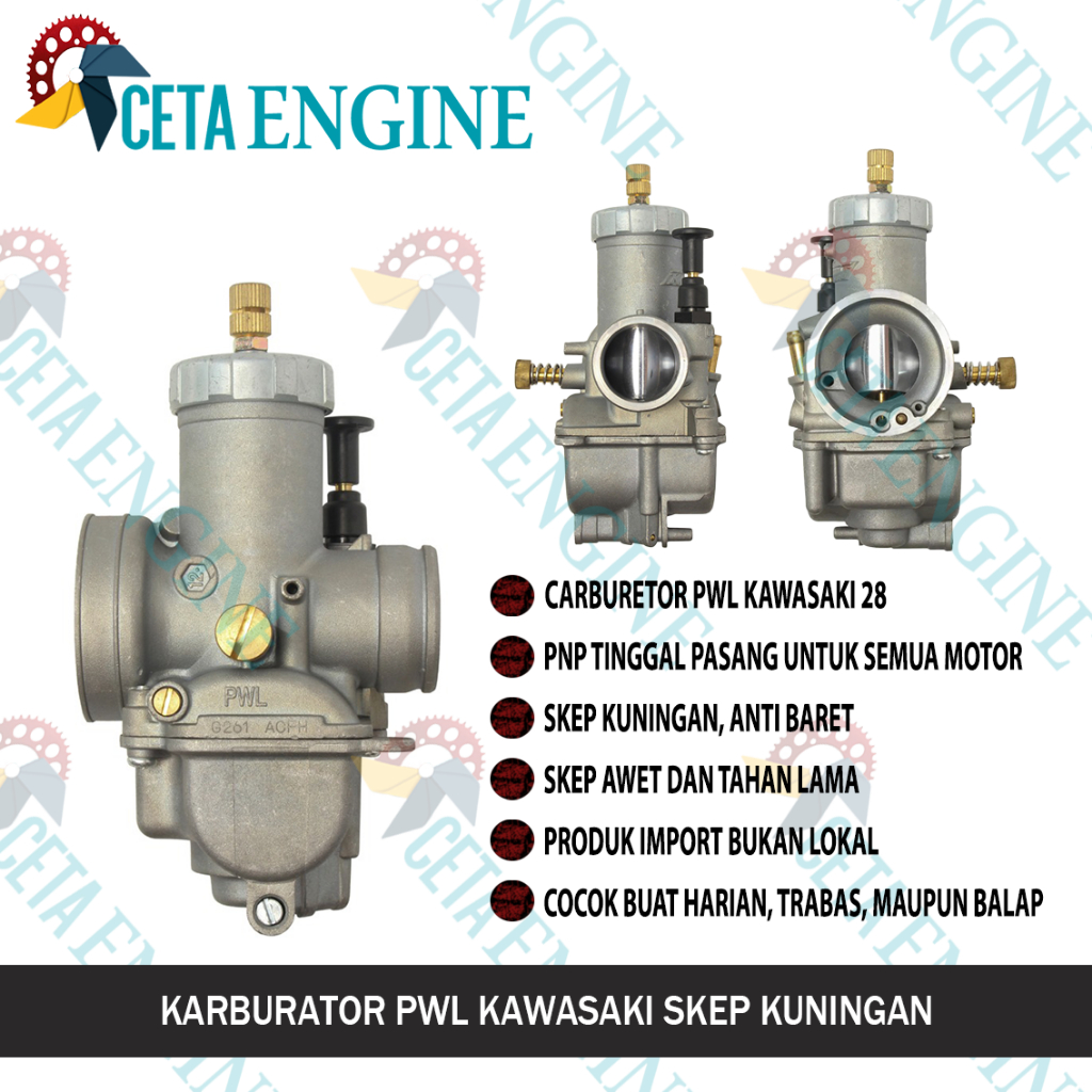 [ BISA COD ] KARBURATOR PWL 28 UNIT PNP KAWASAKI NINJA R SS RR SKEP KUNINGAN TEMBAGA ANTI BARET UNIV