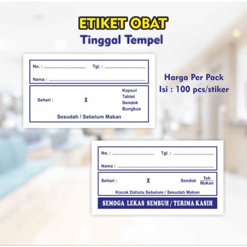 

ETIKET obat