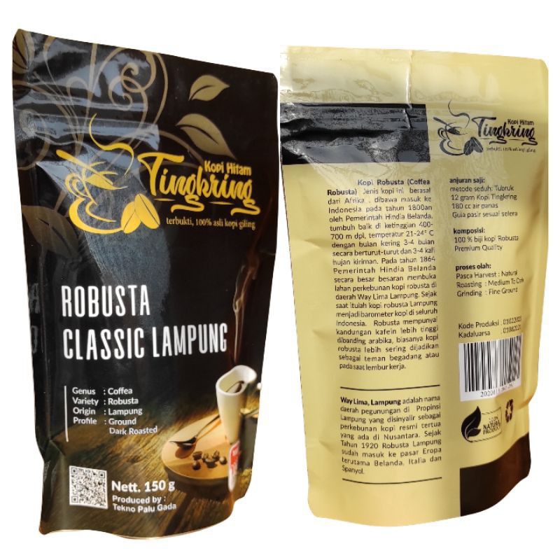 

Kopi Hitam giling Robusta Lampung 150 gr