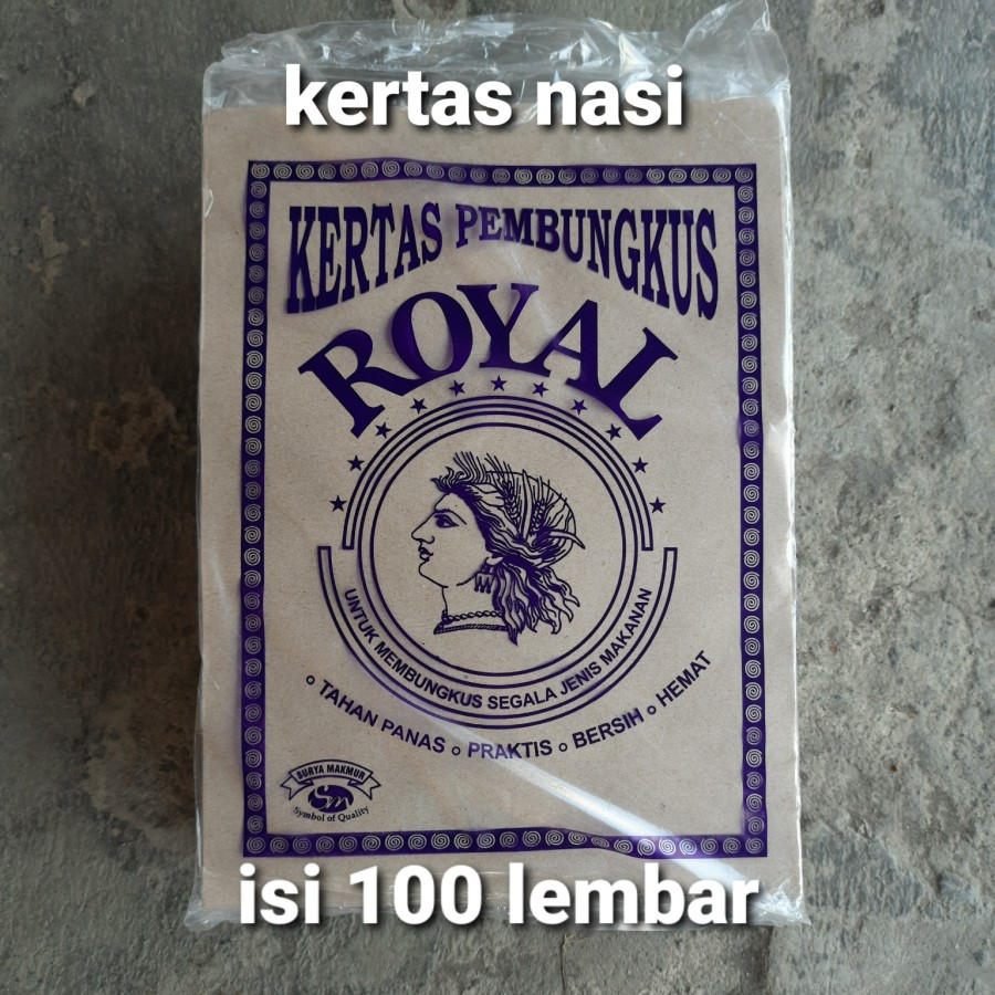 

kertas bungkus nasi coklat merk ROYAL/SAKURA @100pcs/50pcs/pak