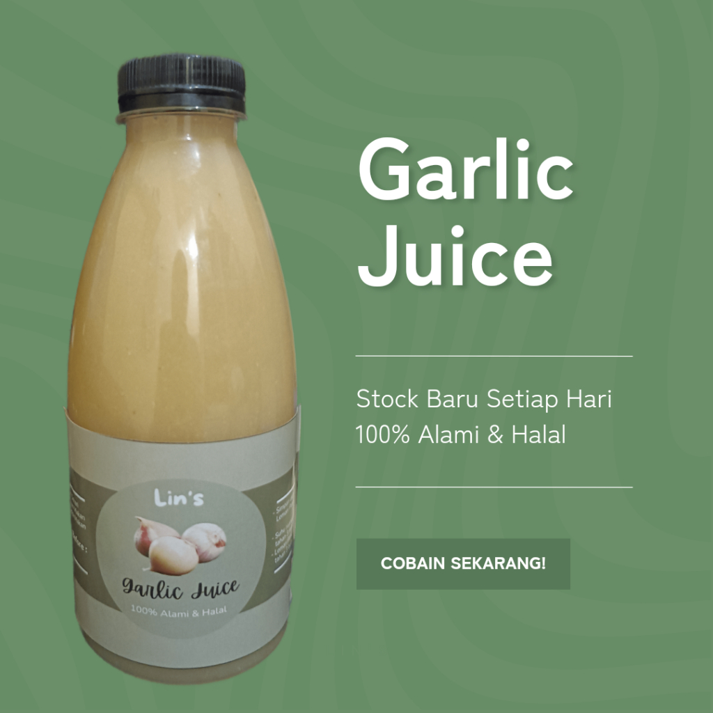 

350ml Jus Bawang Putih Tunggal Jahe Merah Lemon Madu Hutan Cuka Apel Bahan Alami