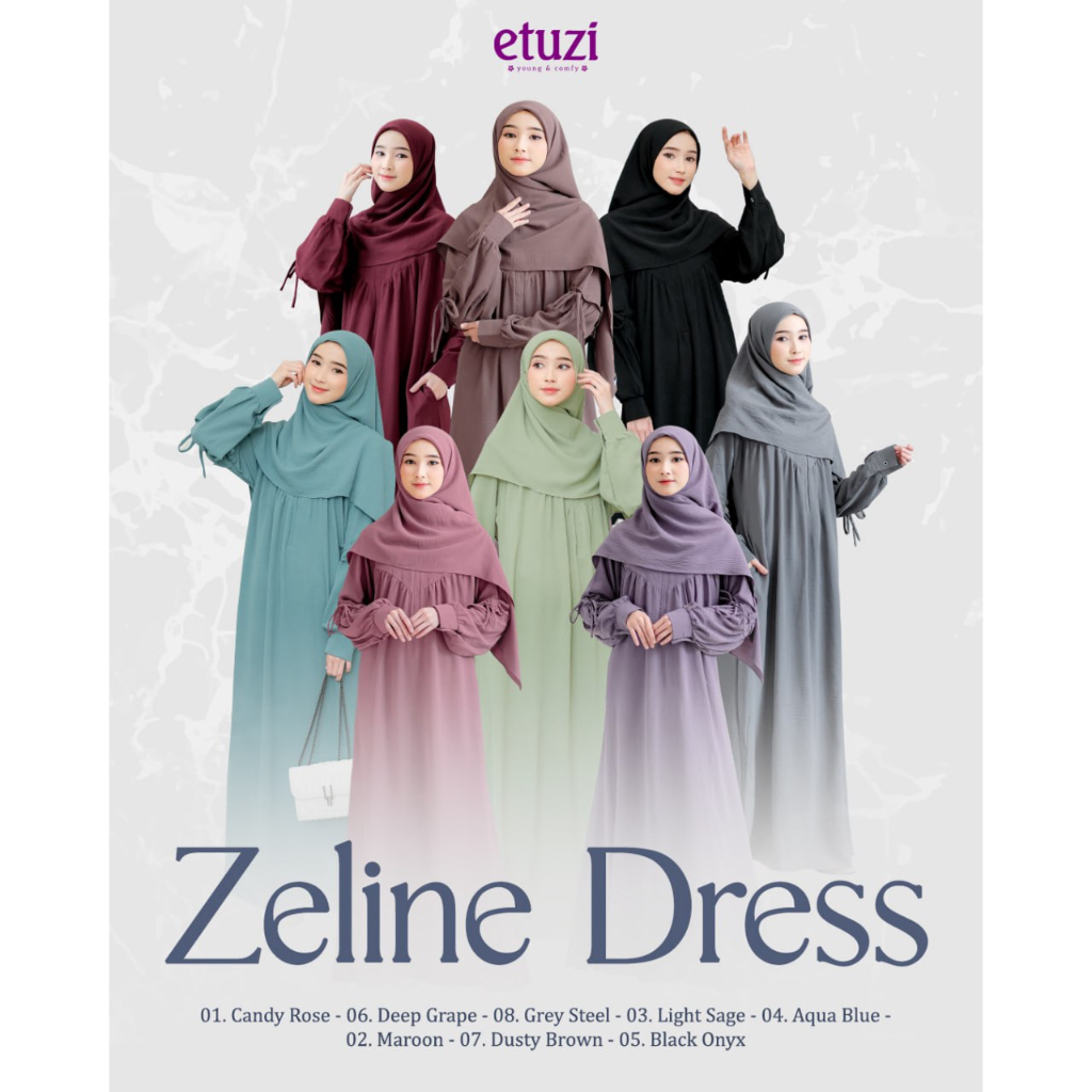 ZELINE DRESS crinkle airflow polos flowy anggun elegant By etuzi