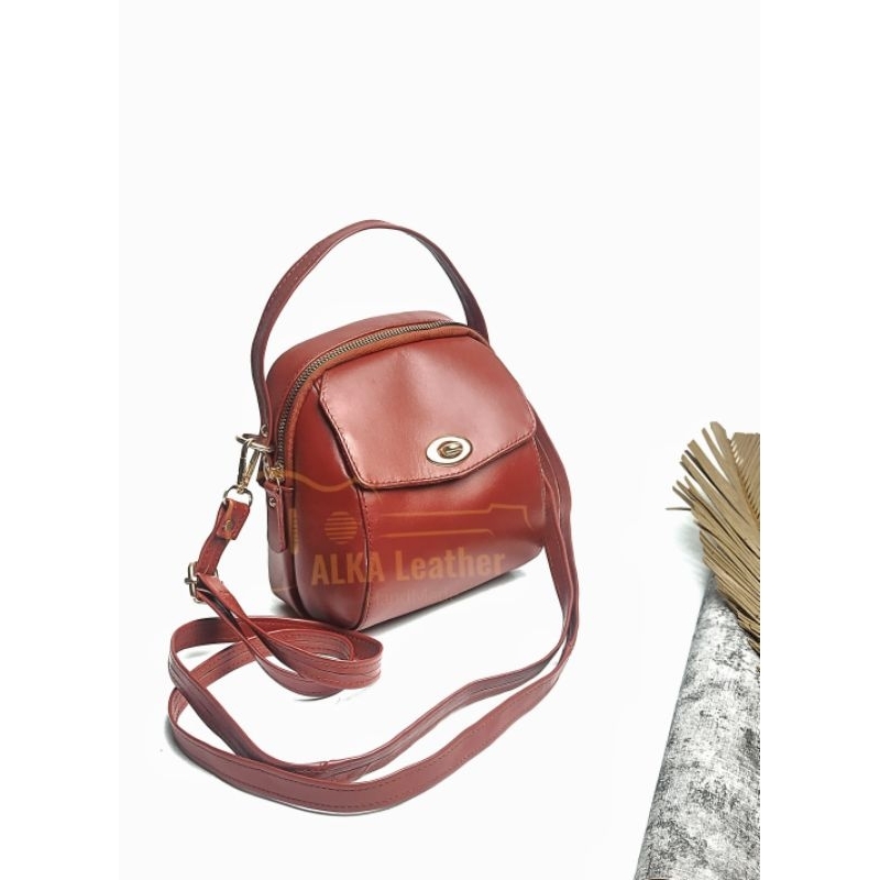 Tas Wanita Tas Kulit Tas Ransel 3 in 1 Tas size S