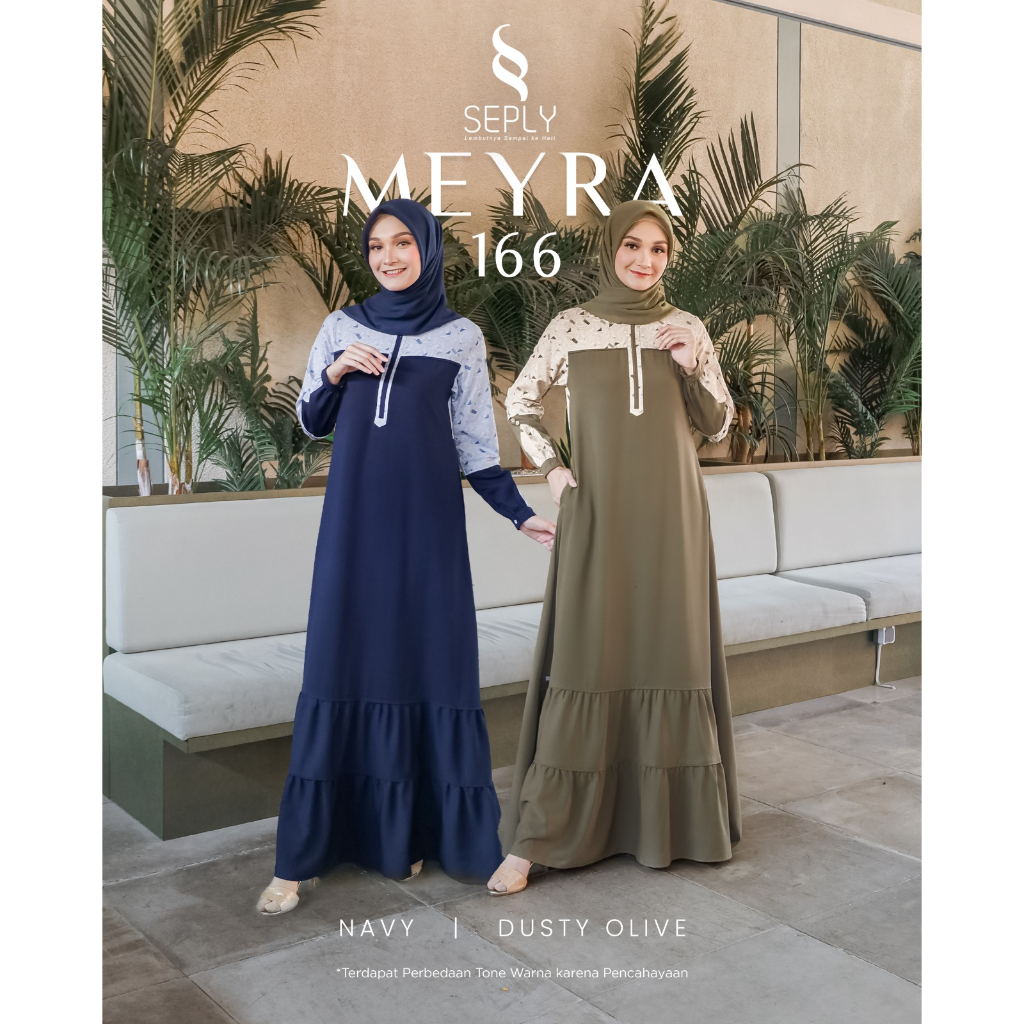 GAMIS SEPLY TERBARU MEYRA 166 NAVY & DUSTY OLIVE