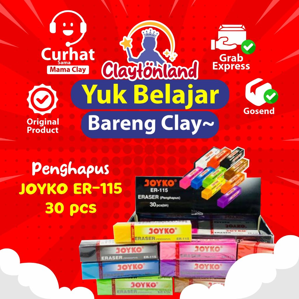 

Penghapus / Eraser Panjang Warna Pelangi JOYKO ER-115