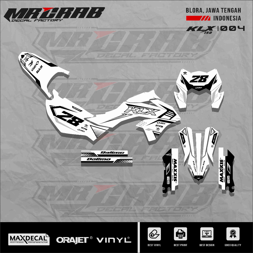 DECAL STICKER KLX 150 SM - DECAL KLX 150 SM PREMIUM FULL BODY CUSTOM 04