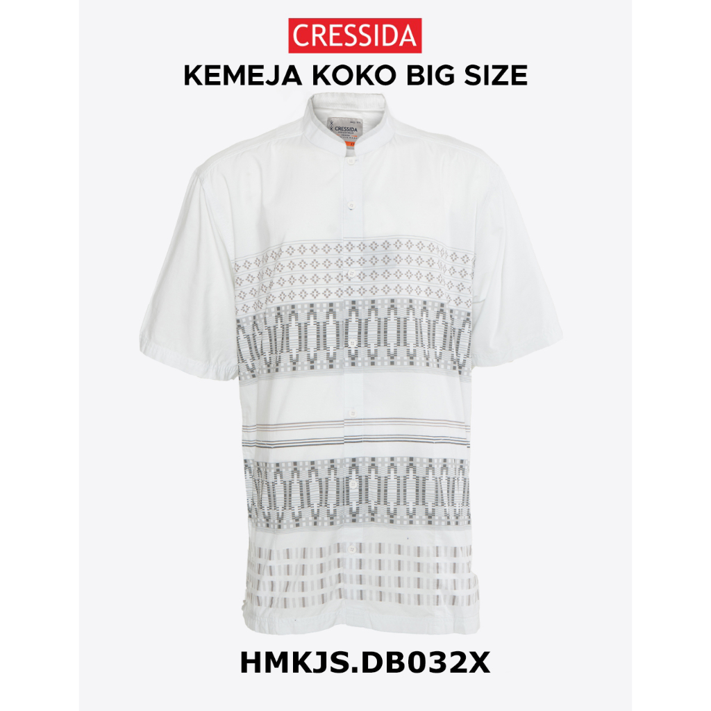 Baju koko - Cressida Kemeja Big size Pria Putih - HMKJS.DB032X