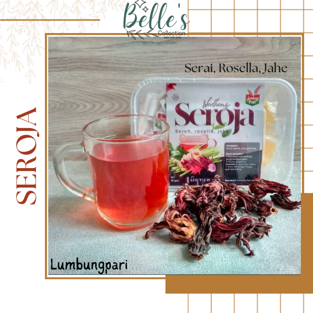 

Wedhang Seroja / Teh Sereh Rosela Jahe isi 10 pcs