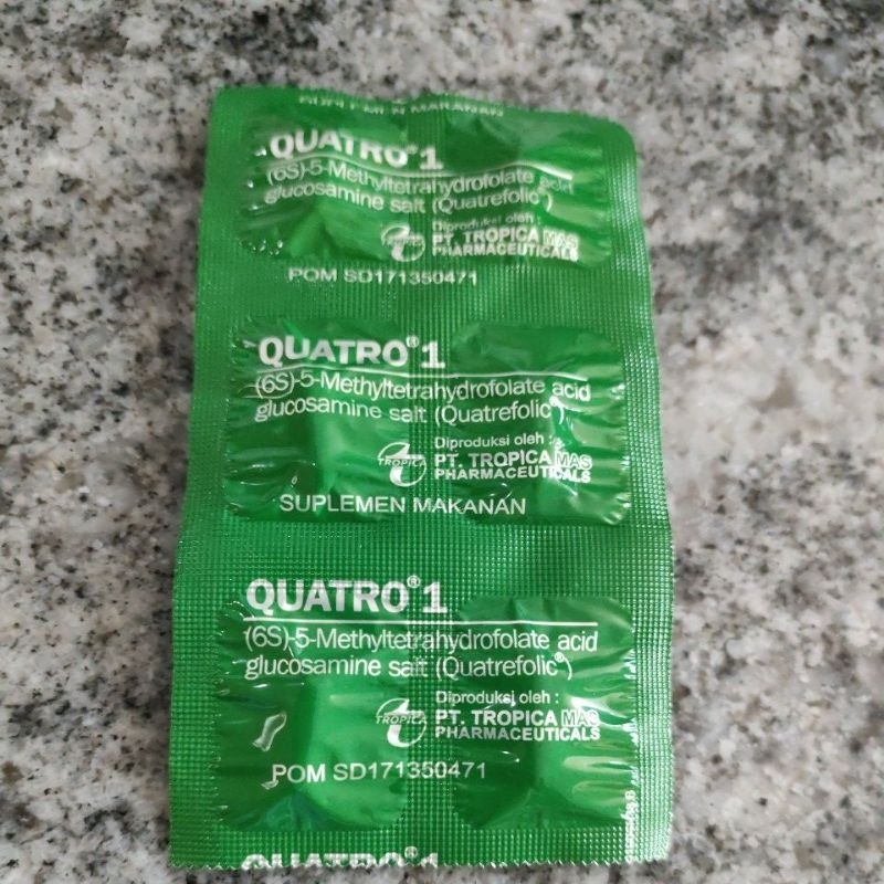 QUATRO 1 mg Asam Folat Strip 6 Kaplet